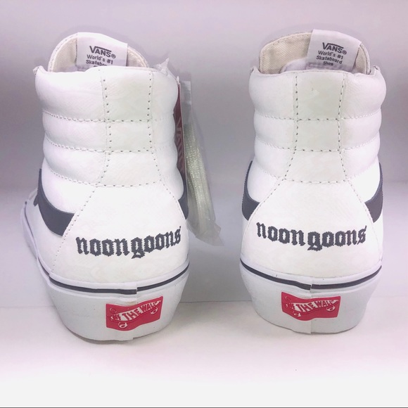 VANS Noon Goons SK8 Hi White Snakeskin Black Shoes - Picture 5 of 11